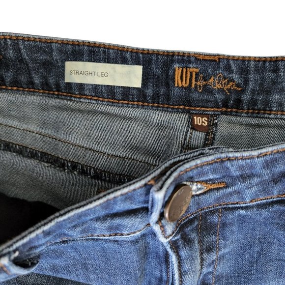 Kut from the Kloth Straight Leg Jeans Women's size 10 Short Denim Stretch 28x29 - Picture 6 of 8